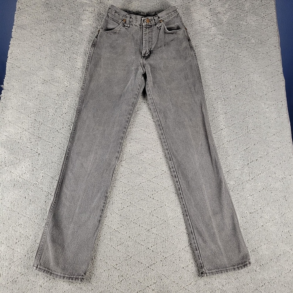 VTG Wrangler 13MBKM Jeans Womens 8 Gray High Rise Straight Western Made In USA